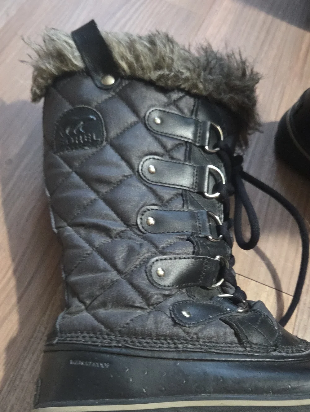 Women's Sorel Black Fur-Trim Winter Boots